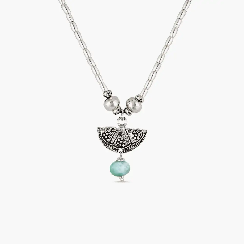 Larimar Dahlia Necklace