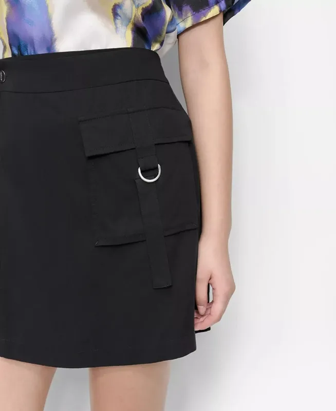 Cargo Pocket Wrap Front Skirt