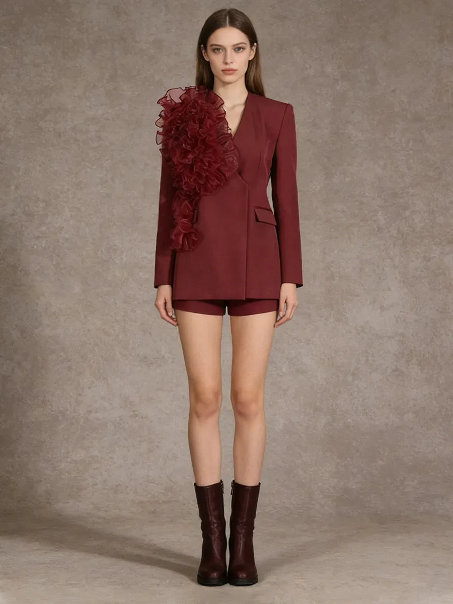 Raquel Mesh-Decorated Blazer