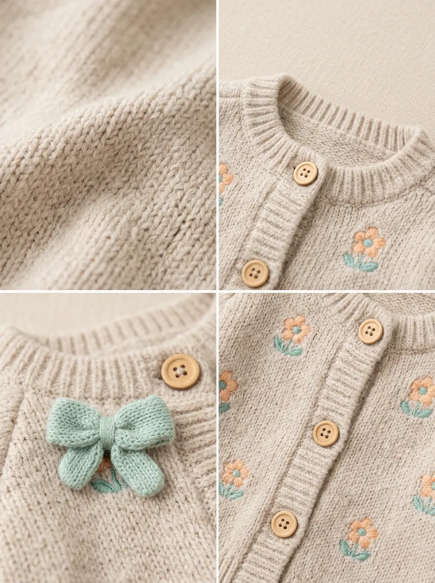 Floral Knitted Buttoned Pet Cardigan