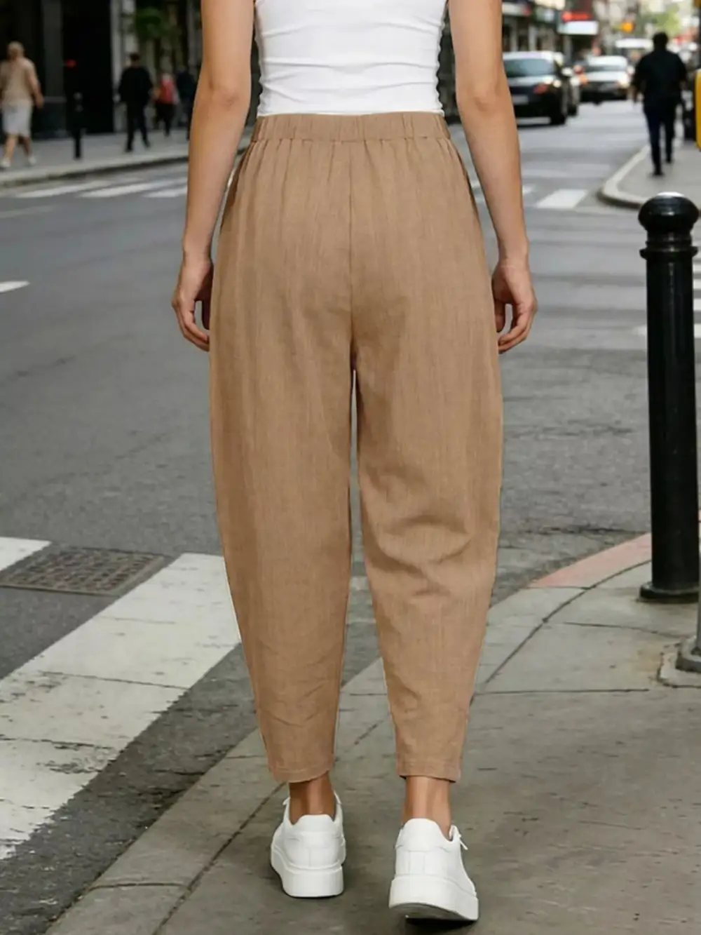 Plus Size Casual Elastic Waist Harem Pants