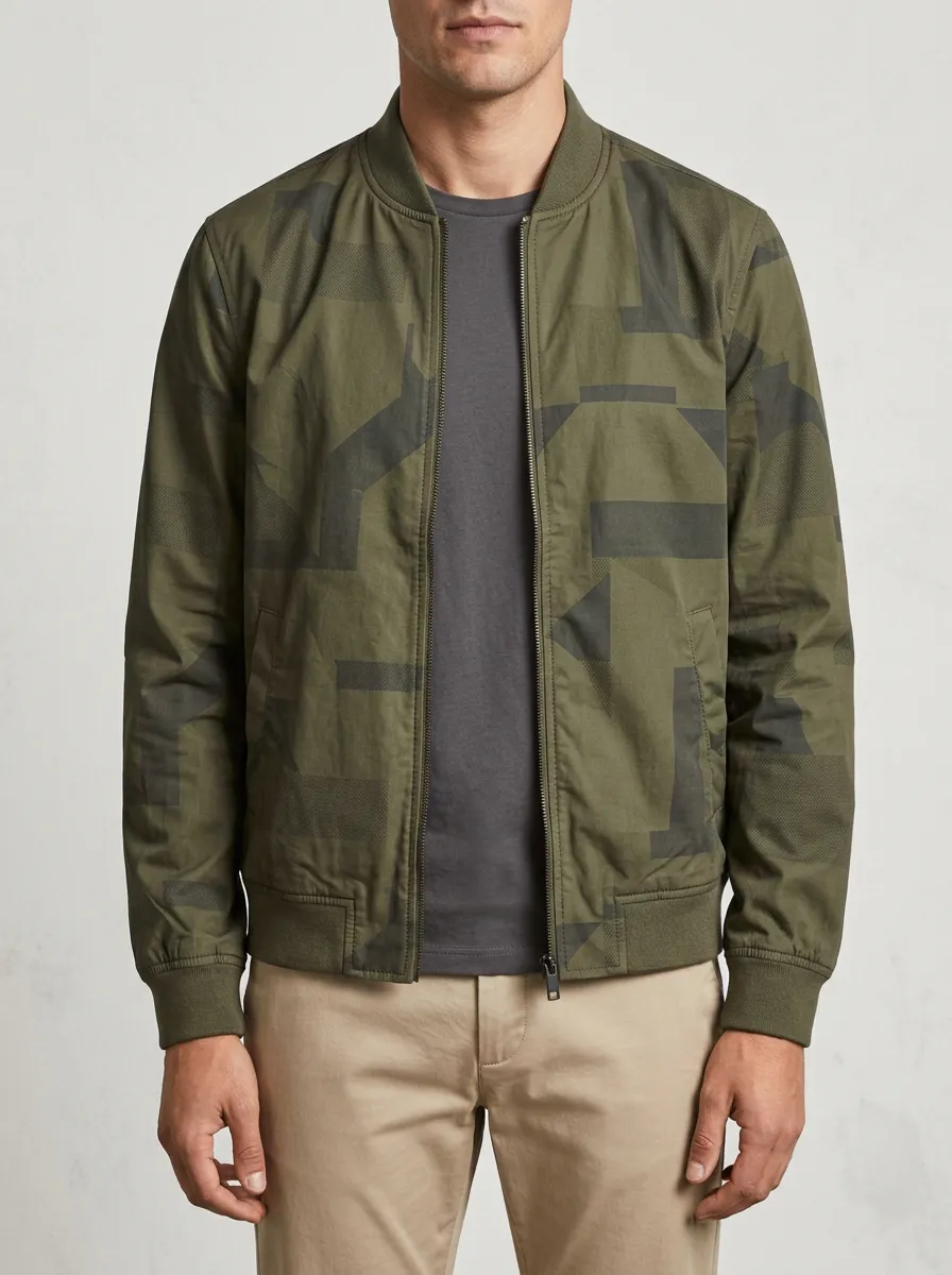 Urban Geometric Bomber Jacket
