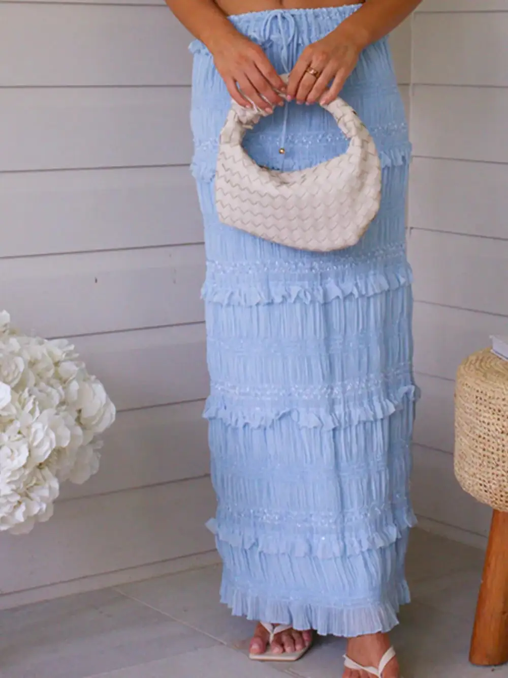 Elegant Sleeveless Top And Maxi Skirt Set