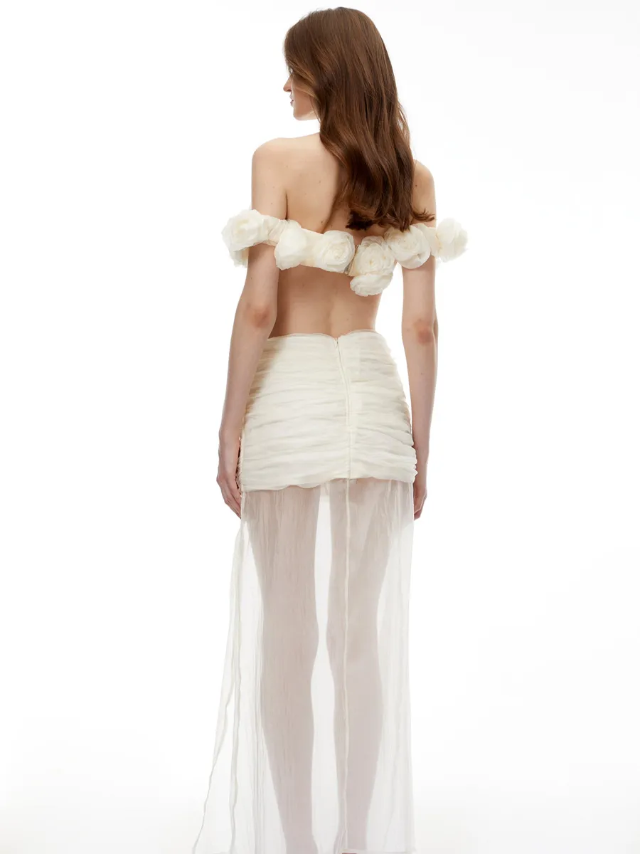 Liana 3D Floral Strapless Two Piece Set