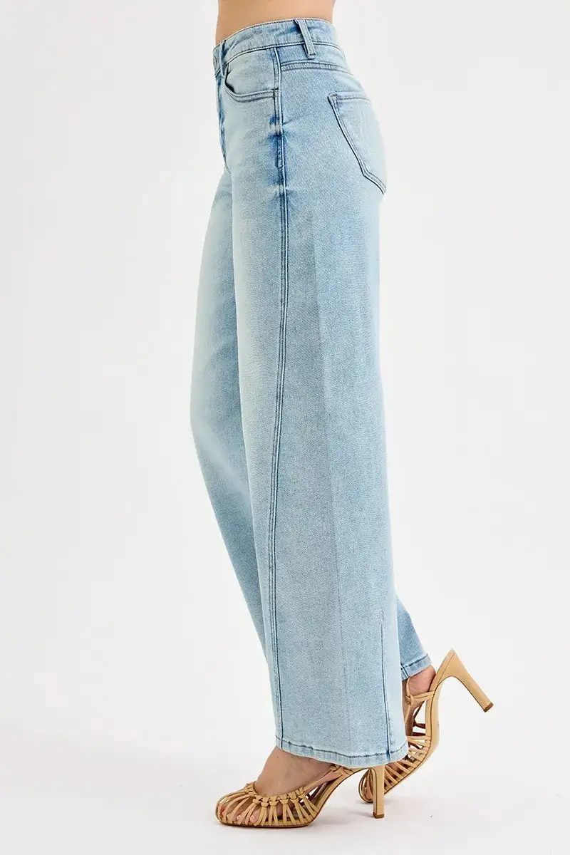 Full Size Mid Rise Fit Barrel Jeans Plus Size