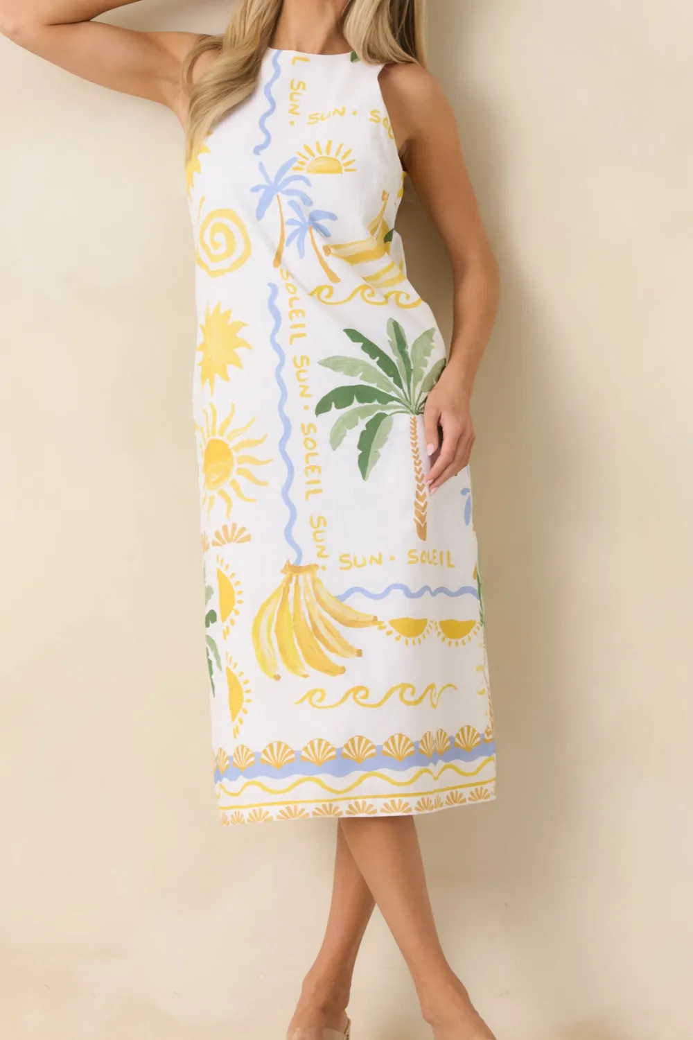 White Banana Midi Dress