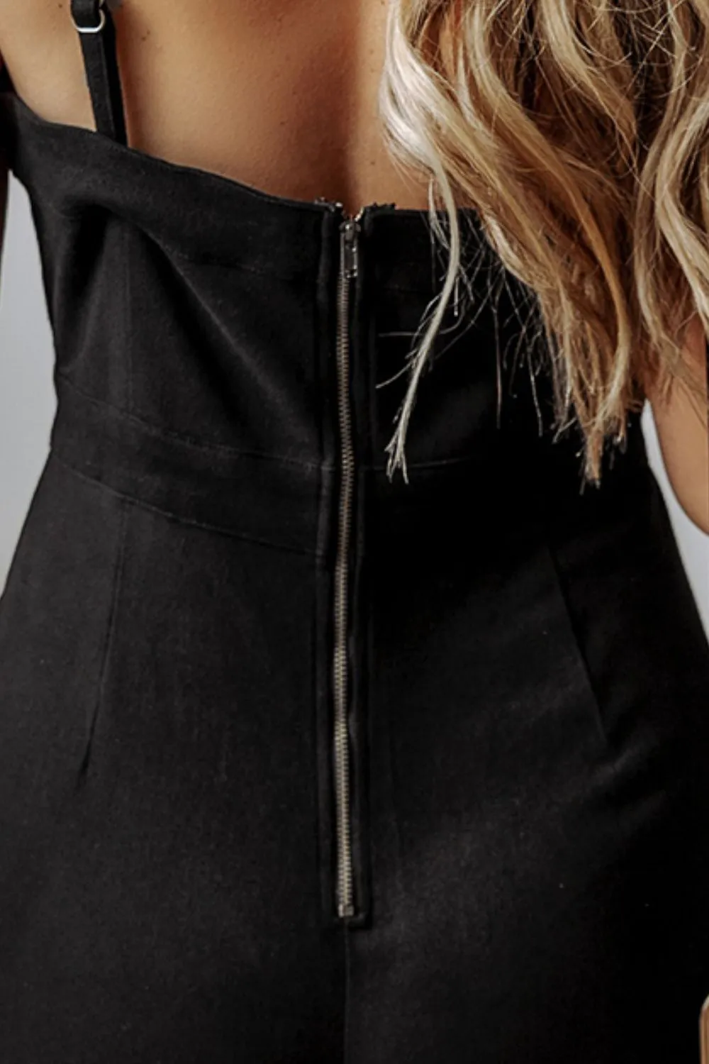 Spaghetti Straps Flare Denim Jumpsuit Accessory