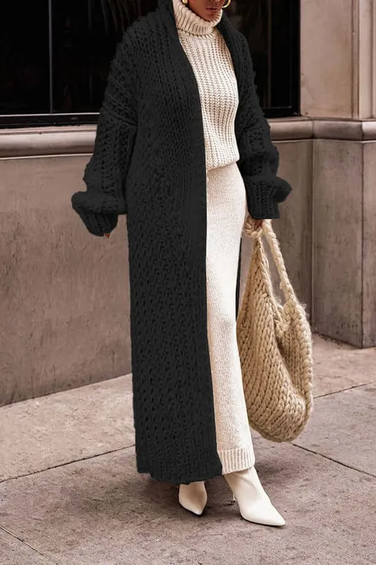 Winter Casual Knit Long-Sleeve Cardigan