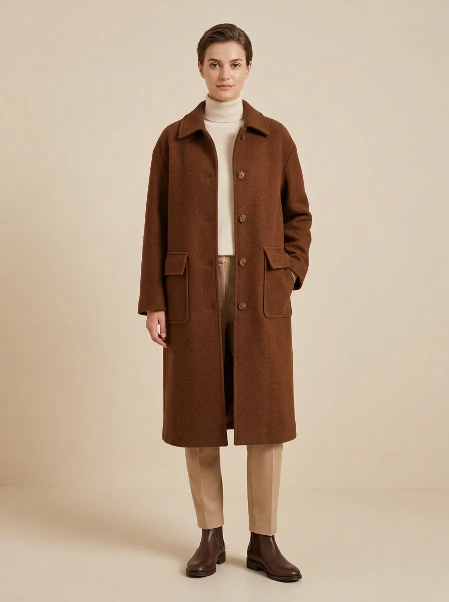 Textured Wool Outerwear Coat
