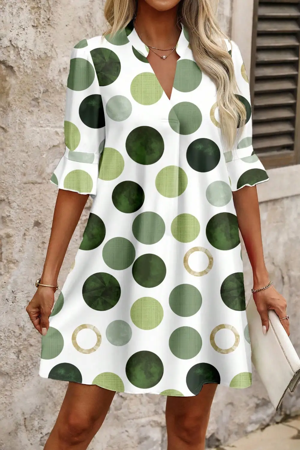 Street Ready Polka Dot Short Sleeve Casual Mini Dress