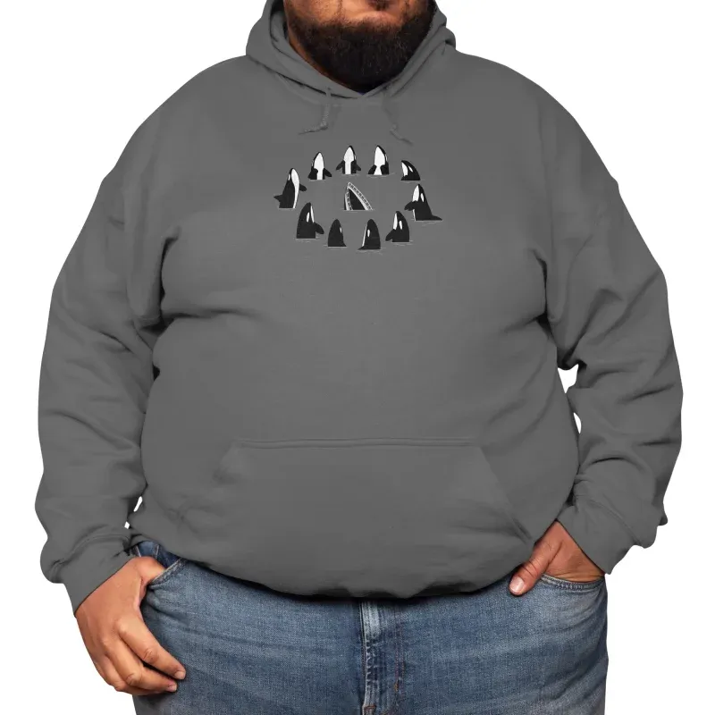 Men's Casual Tiger Shark Pattern Printed Hooded Sweatshirt