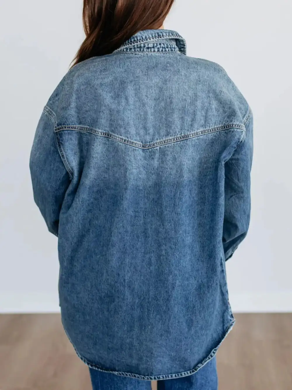 Snap Down Dropped Shoulder Jacket Effortless Outfit Layer