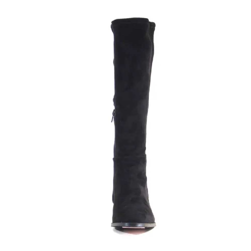 Stretch Back Pull On Knee High Boots