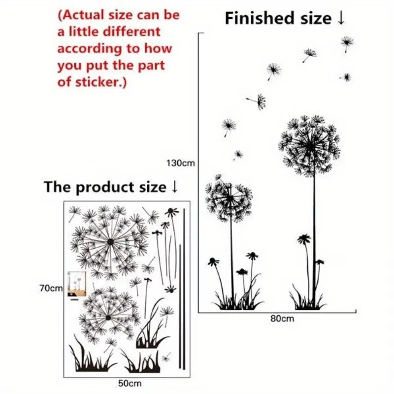 Black Dandelion Wall Decals