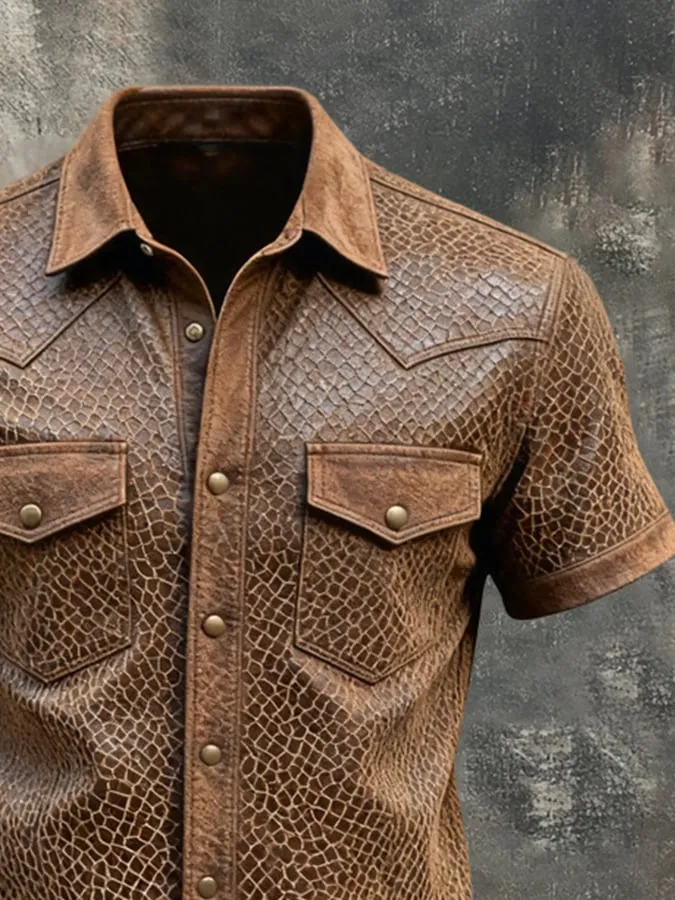 Men's Retro Pocket Short-Sleeve Shirt