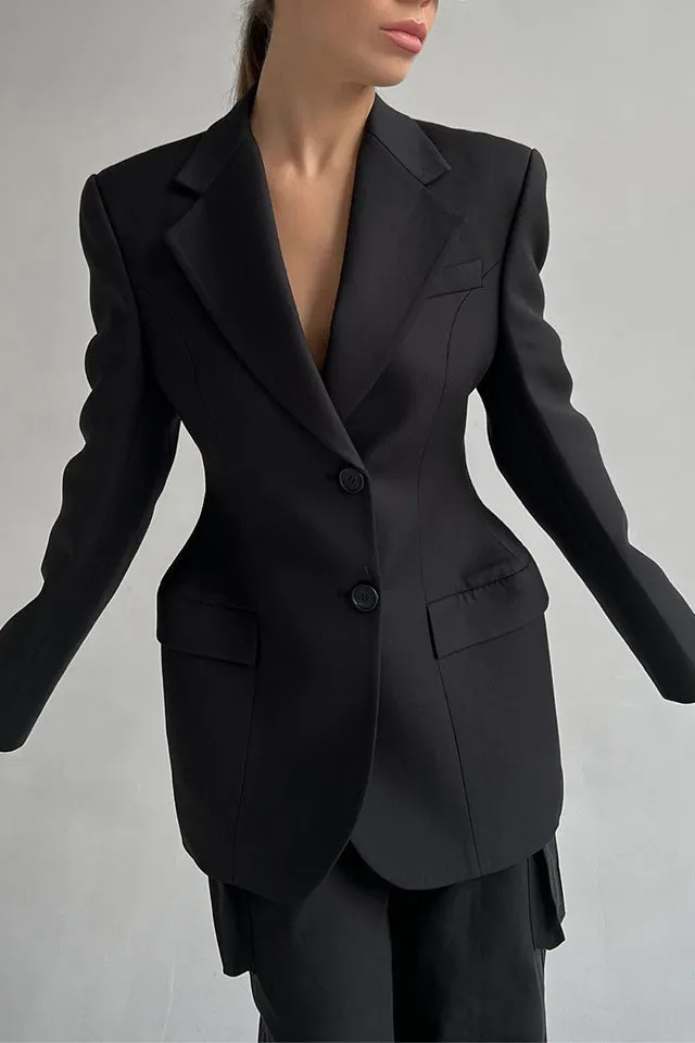 V-Neck Single-Breasted Lightweight Blazer