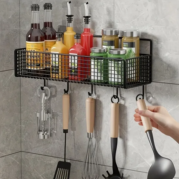 Wall-Mounted Metal Storage Basket