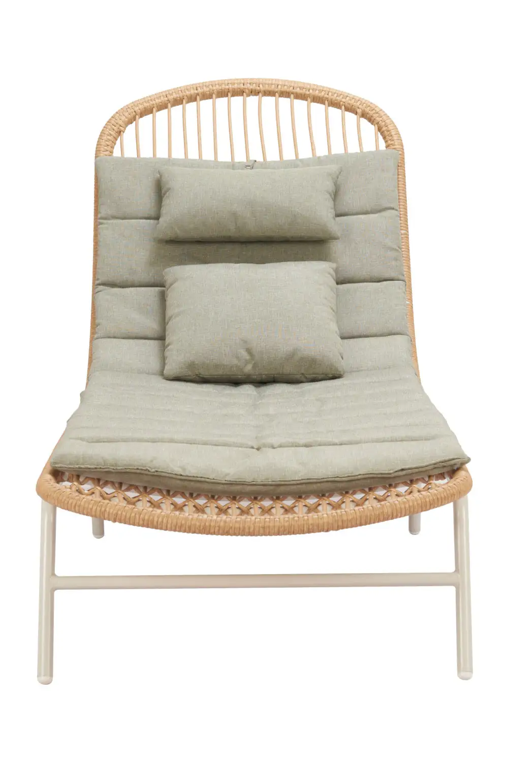 Padded Rattan Weave Outdoor Chaise
