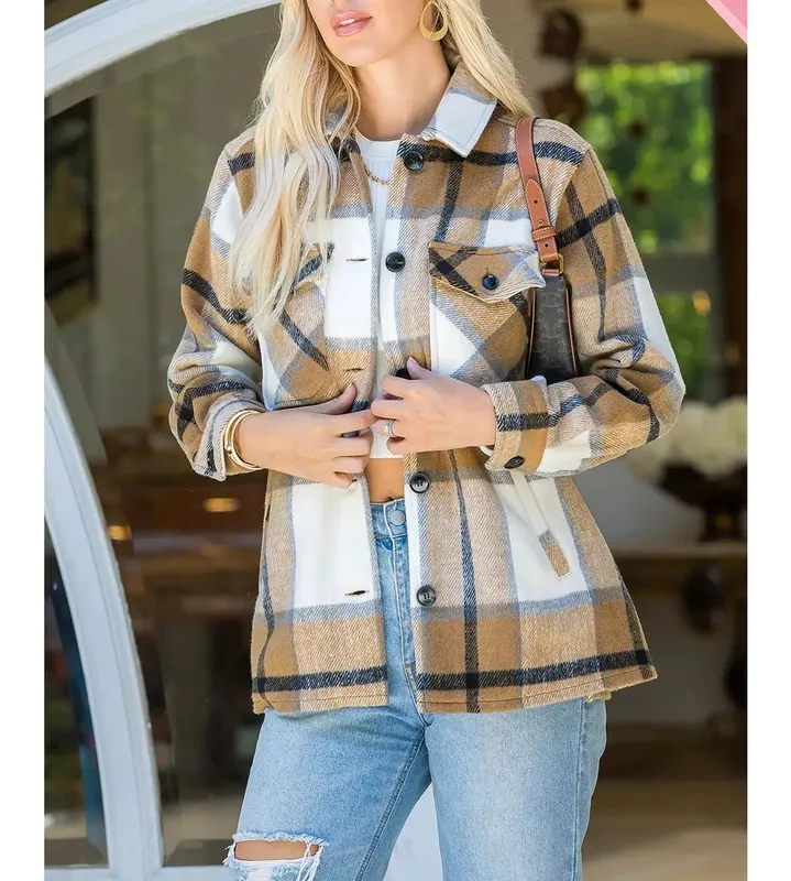 Easy Layer Plaid Jacket Clean Fit