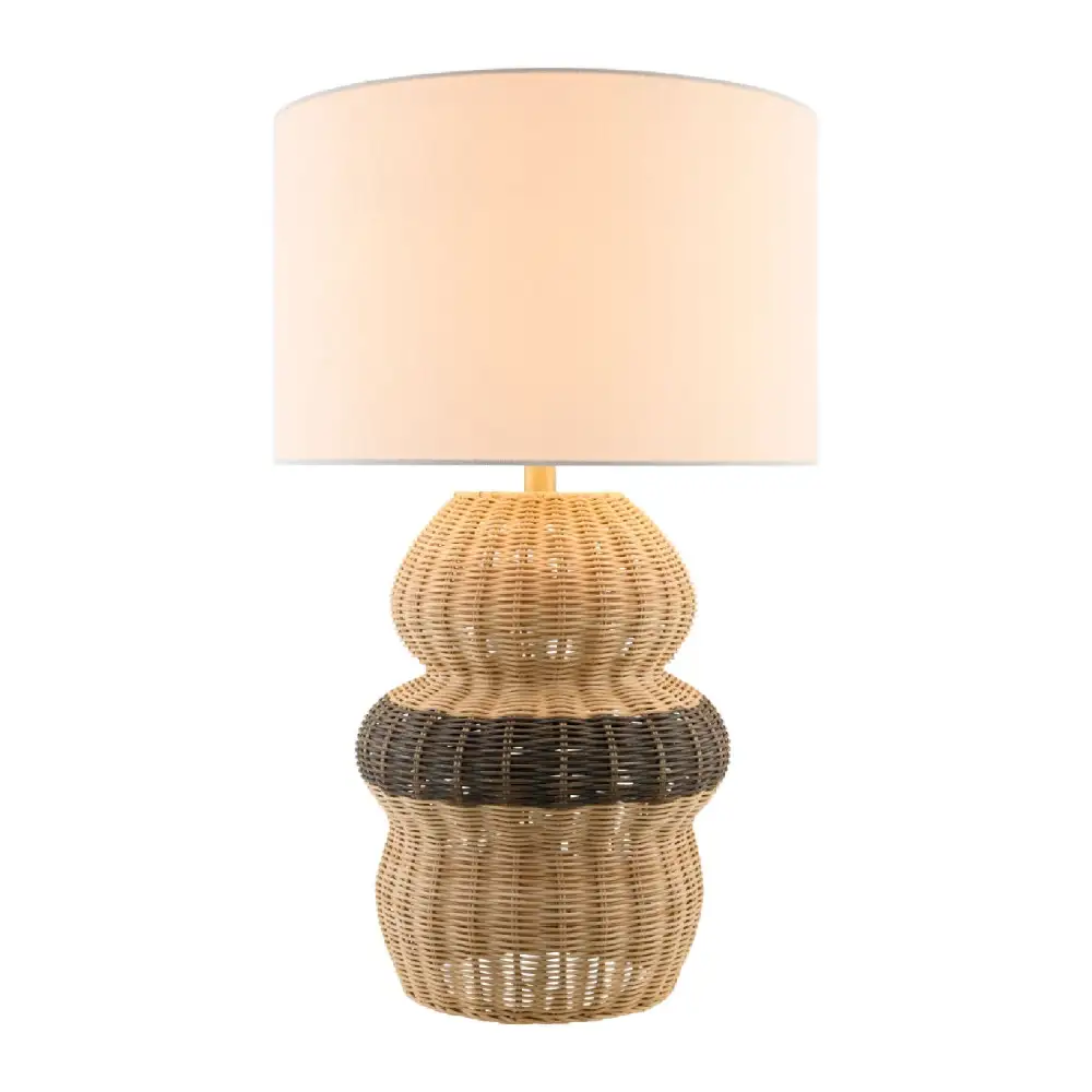 Wavy Rattan Base Table Lamp