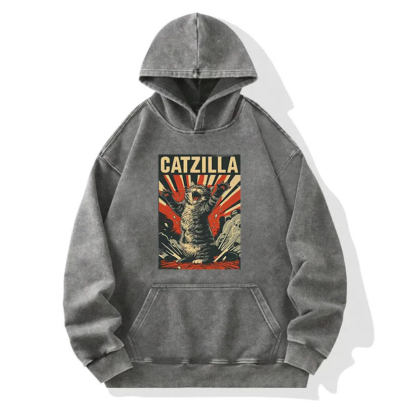 Catzilla Roaring Washed Hoodie