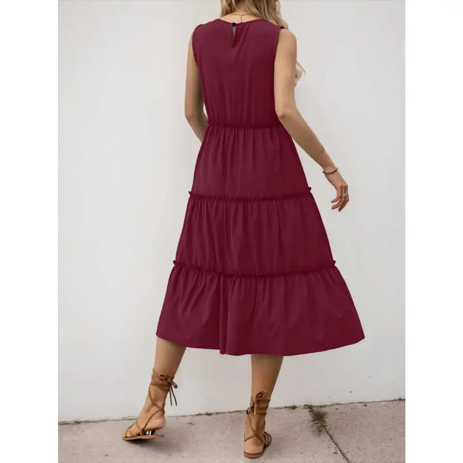 Frill Tiered Midi Dress