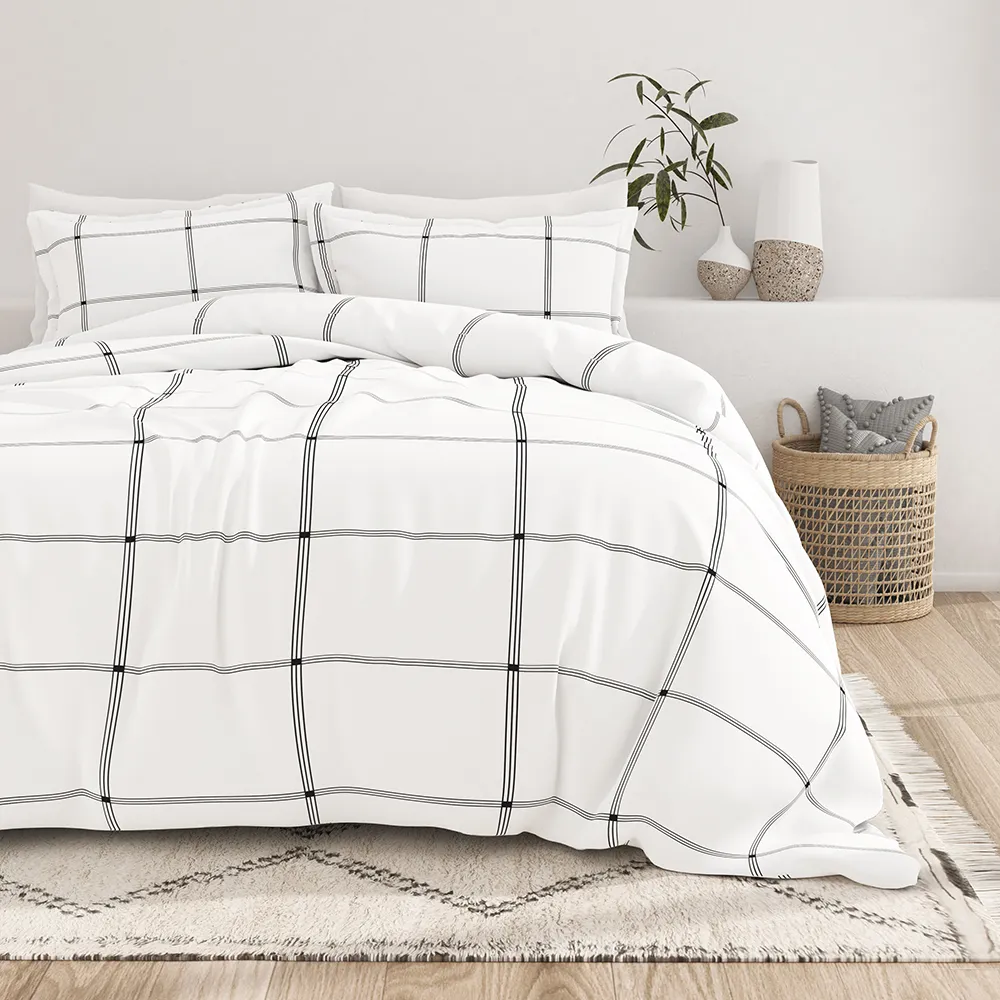 Grid Pattern Duvet Cover Set