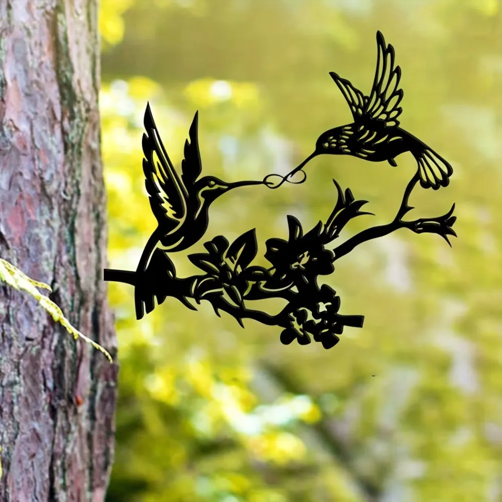 Metal Hummingbird Tree Art