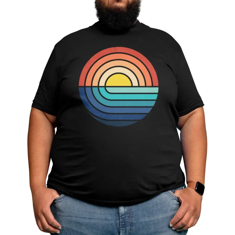 Men's Rainbow Print Circular Pattern Top