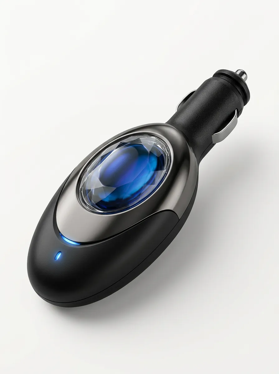 Blue Crystal Housing LED Detail Automotive Fuel Saver Adapter