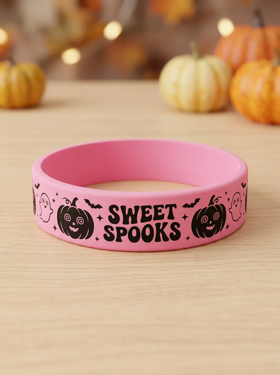 Ghost Pumpkin Sweet-Spooks Halloween Graphic Wristband