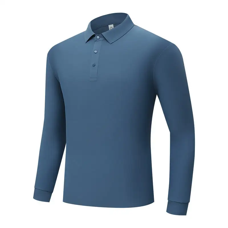 Men's Snap-Button Long-Sleeve Polo Shirt
