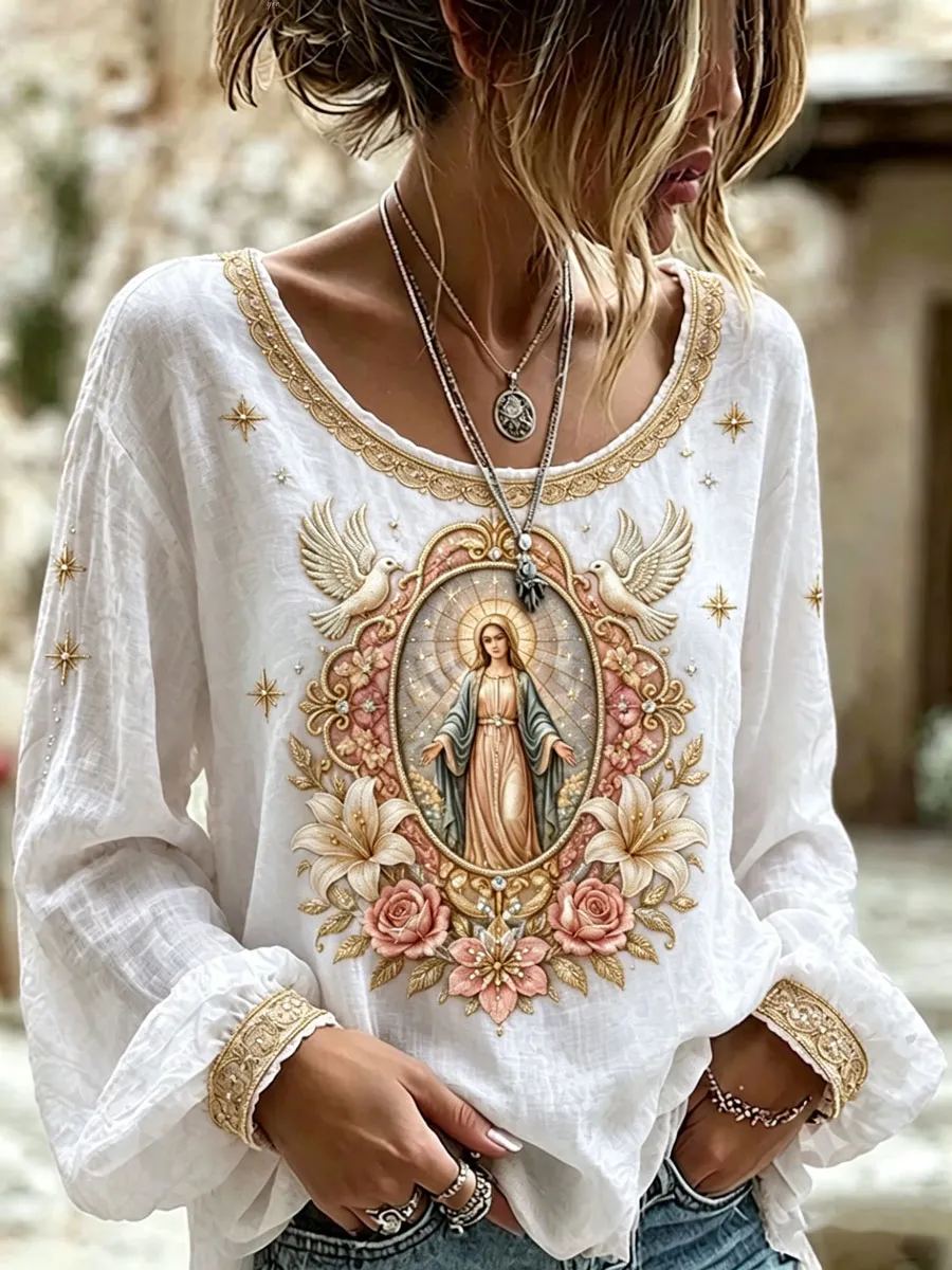 Women's Assumption of Mary Print T-shirt