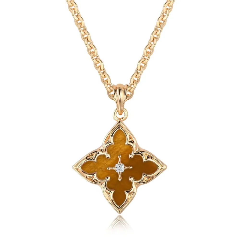 Stacked Clover Pendant Necklace