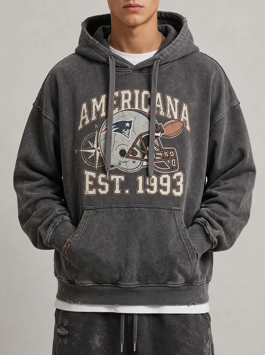 Men's Americana Football Helmet Est 1993 Printed Hoodie