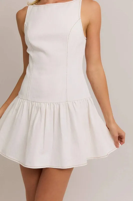 Ivory Cotton Blend Dress