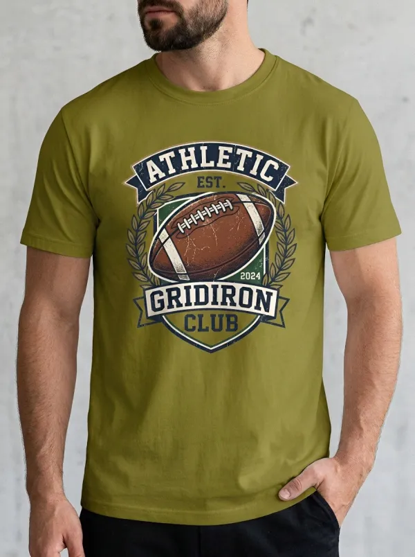 Men's American Football Athletic Gridiron Club Graphic T-shirt