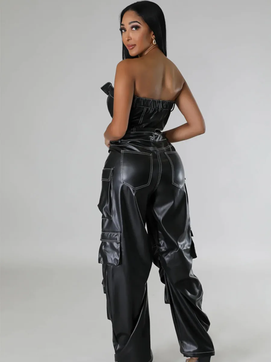 Georgia Faux Leather Jumpsuit