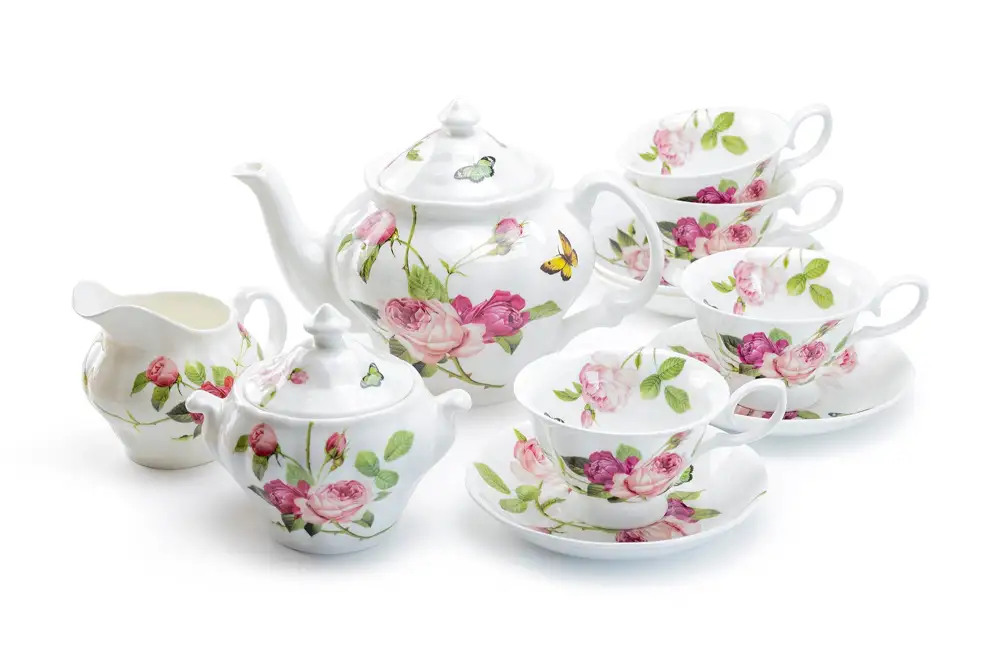 Refined Rose Bone China Tea Set