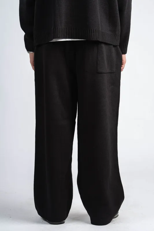 Black Relaxed Knit Lounge Pants