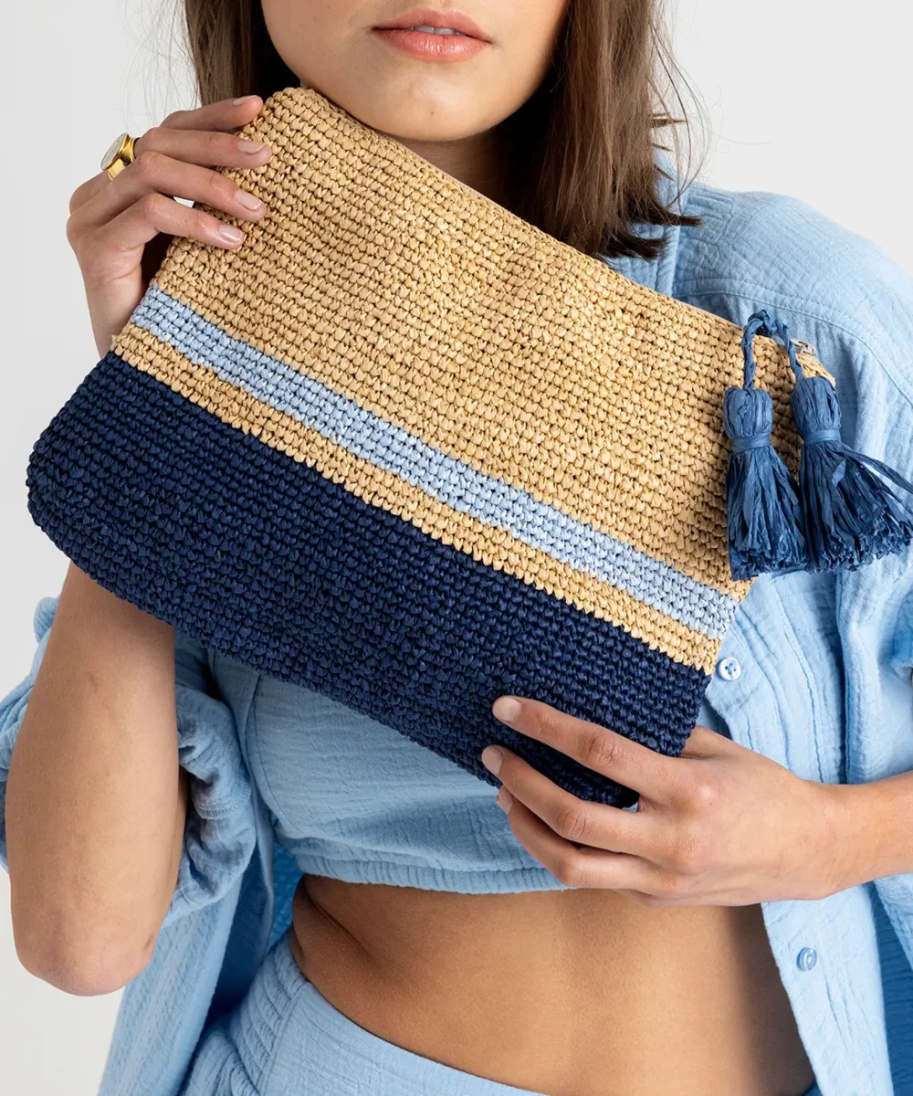 Vacation Essential Tropic Stripe Clutch