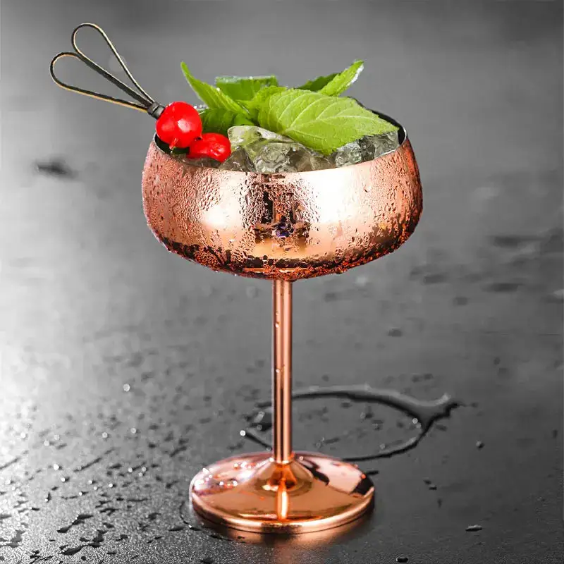 Stainless Steel Stemmed Cocktail Glasses