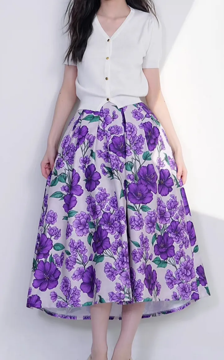 Structured Market High Waist Skirt