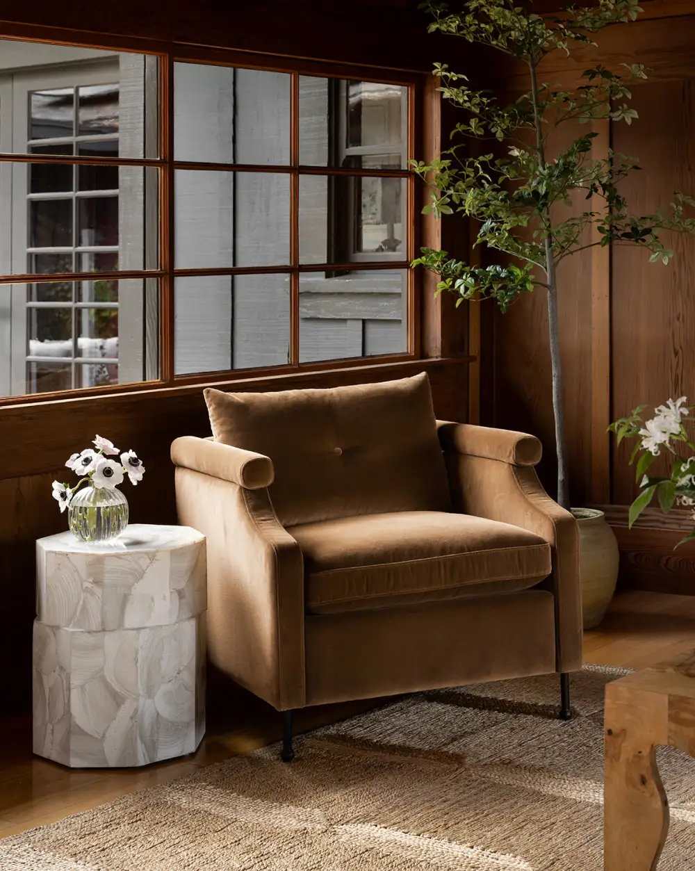 Upholstered Iron Lounge Chair