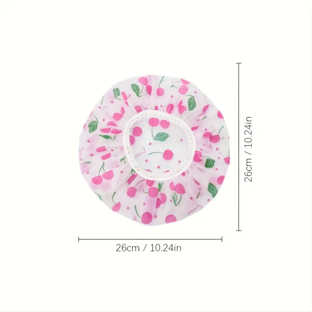 Cherry Print Shower Cap