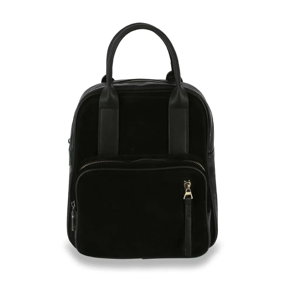 Top Handle Pocketed Convertible Leather Casual Backpack