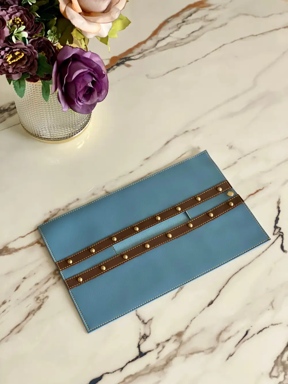 Blue Brown Tissue Cover