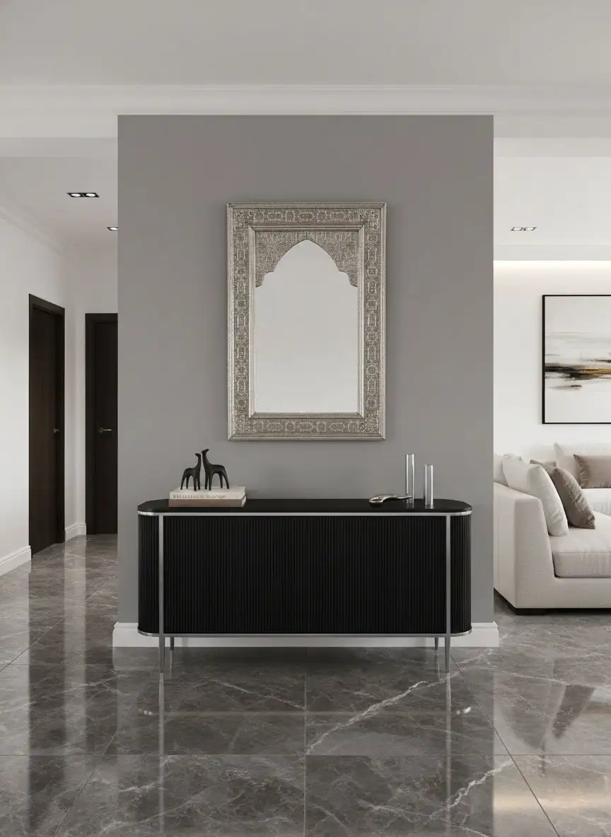 Embossed Metal Statement Wall Mirror