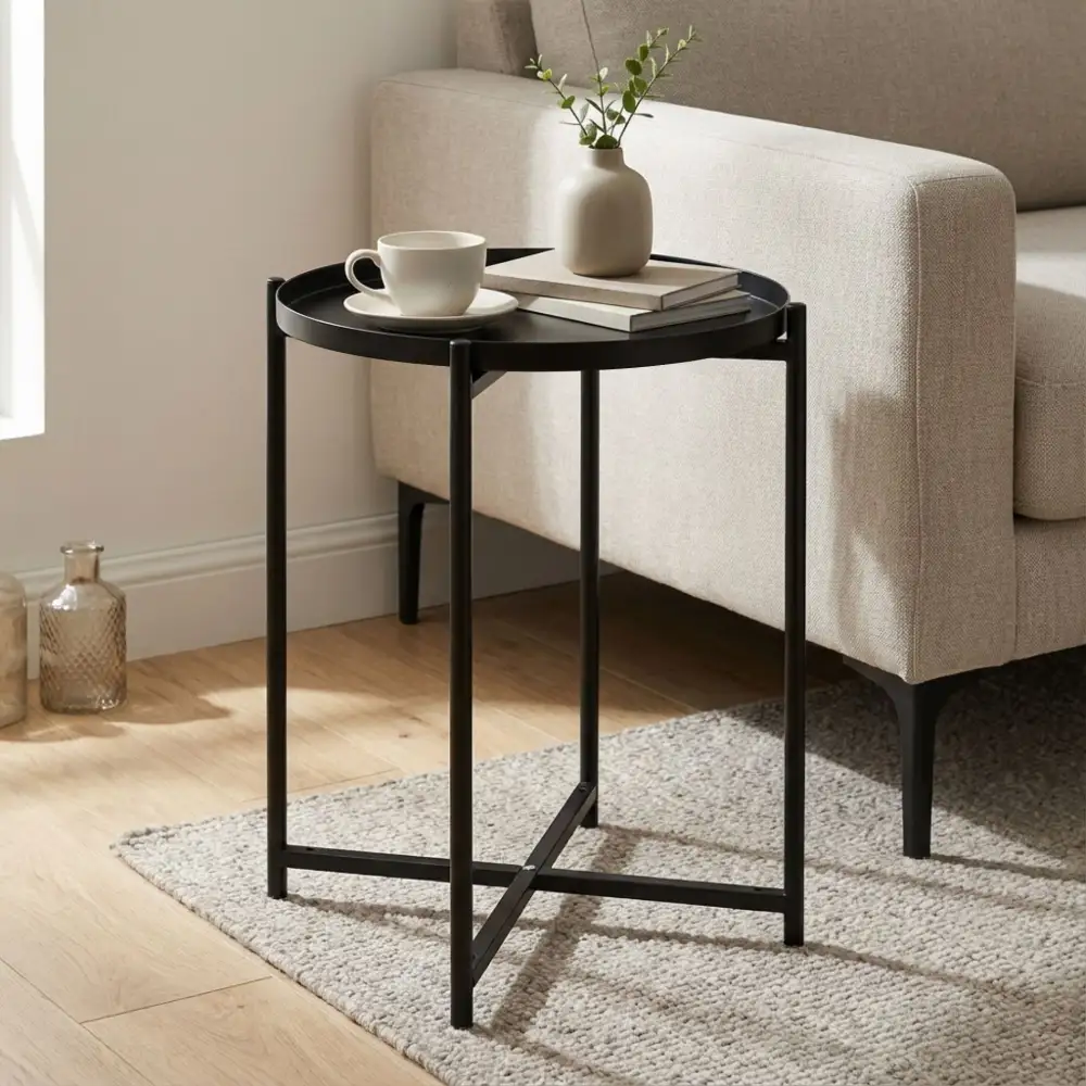 Compact Round Side Table