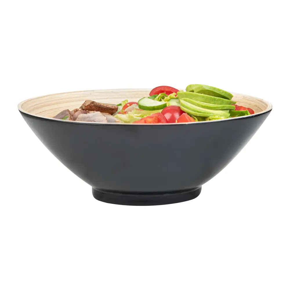 Modern Spun Bamboo Serving Bowl